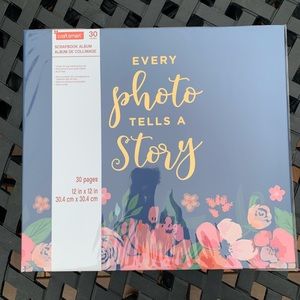 12x12 Navy blue and floral scrapbook